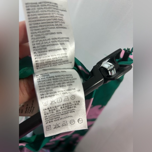 Beautiful High Rise Wide Leg Pink Green Pants Side Zipper Size 6 H&M Floral - Picture 6 of 9